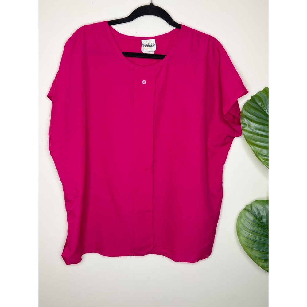 XL Vintage Bentley Woman’s Hot Pink Blouse